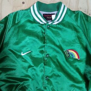 Deadstock Vintage Dunbrooke Custom Hawaii Rainbows Satin Bomber Jacket